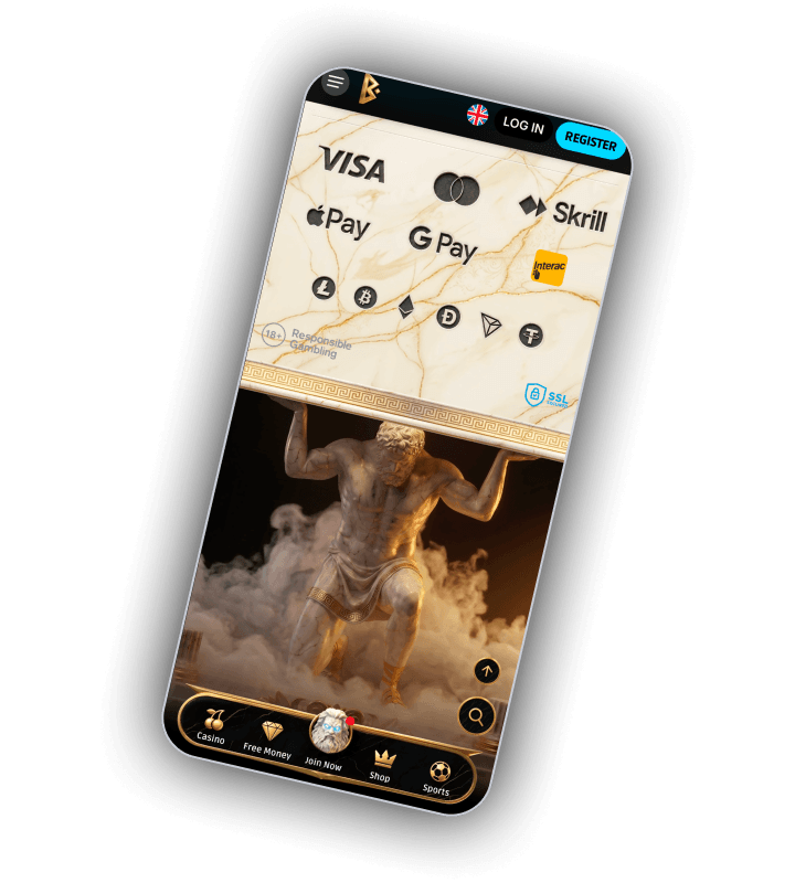 Betmica payments screen with card, e-wallet and cryptocurrency logos